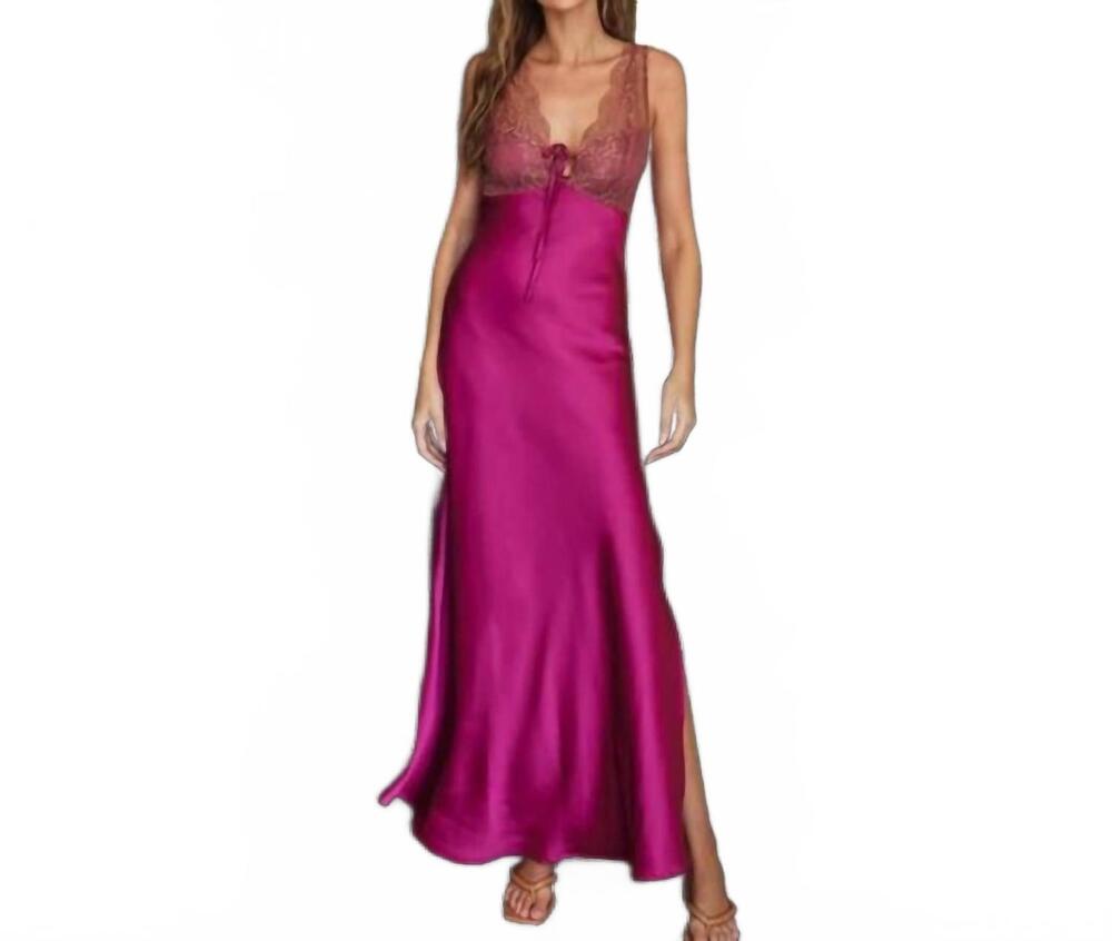 NEW MELROSE lace and satin contrast dress in pink